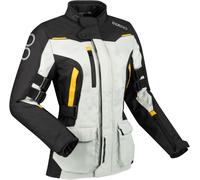 Bering Zephyr waterproof Ladies Motorcycle Textile Jacket, black-grey-yellow, size 40 for Women