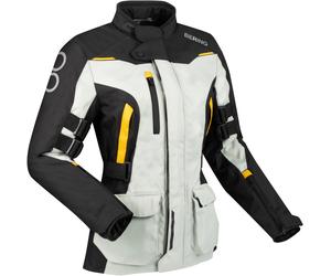 Bering Zephyr waterproof Ladies Motorcycle Textile Jacket, black/grey/yellow, size 40