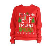 BeringTees I'm Not An Elf I'm Just Short TREE Sweatshirt, Sweater, Pullover - M RED