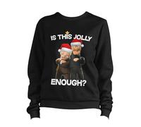 BeringTees Is This Jolly Enough Christmas Sweatshirt Funny Sarcastic Jumper Festive Puppets Gift - L BLACK