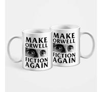 BeringTees Make Orwell Fiction Again Mug - 1984 Big Brother Retro Anti Authority Coffee Cup-White