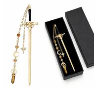 Berirexrion Charm Sword Metal Bookmark - Fantasy Beaded Star Book Mark Gift