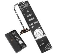 Berirexrion Halloween Metal Bookmarks Gifts - Cool Spooky Book Marks for Reading Women Men Funny Boo Basket Stuffers Black Page Marker for Horror Lovers Bookish Readers Kids School Office Accessories