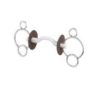 Beris 3 Ring Soft Tongue Port Snaffle Bit - 130mm