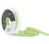 Berisfords 10 mm Gingham Ribbon, Green