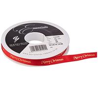 Berisfords 10 mm Merry Christmas Ribbon, Red, 12330-R-10