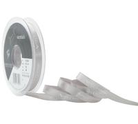 Berisfords 10 mm Merry Christmas Ribbon, Silver and Silver