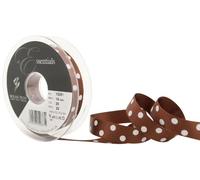 Berisfords 12251 20 m x 15 mm Classic Bold Polka Dot Ribbon, Brown