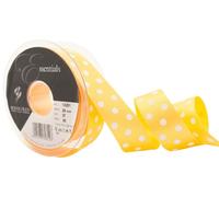 Berisfords 12251 20 m x 25 mm Classic Bold Polka Dot Ribbon, Gold