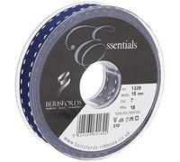 Berisfords 1339-NYW-15 15 mm Stitch Grosgrain Ribbon, Navy/White