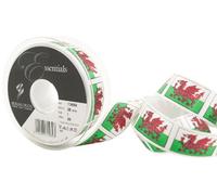 Berisfords 13666 20 m x 25 mm Welsh Dragon Printed Ribbon, Red/White/Green