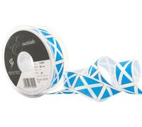 Berisfords 13667 20 m x 25 mm St Andrews Cross Printed Ribbon, Blue/White