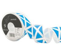 Berisfords 13667 20 m x 35 mm St Andrews Cross Printed Ribbon, Blue/White
