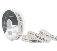 Berisfords 15 mm Big Day Ribbon, Pumice and Charcoal