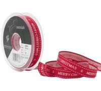 Berisfords 15 mm Cottage Christmas Wishes Ribbon, Red
