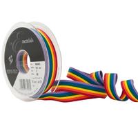 Berisfords 15 mm Rainbow Stripe Ribbon, Multi-Color