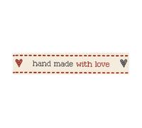 Berisfords 15mm 'Handmade With Love' on a 4m Reel (Natural Charms Range)