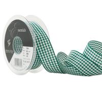 Berisfords 25 mm Gingham Ribbon, Hunter