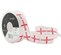 Berisfords 25 mm St George's Cross Printed Ribbon, White