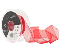 Berisfords 25 mm Super Sheer Ribbon, Red