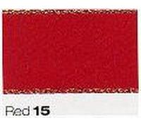 Berisfords, 25 mm x 20 m Gold Edge satin Ribbon, Red