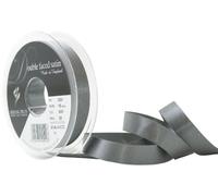Berisfords 3501 15mm 669 Smoked Grey Double Satin Ribbon x 20mtr, 15 mm