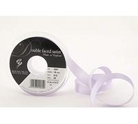 Berisfords 3501-OR-15 20 m x 15 mm Double Faced Satin Ribbon, Orchid - white