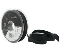 Berisfords 3818-BK-12 12 mm Rustic Taffeta Ribbon, Black