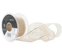 Berisfords 40 mm Wired Tinsel Mesh Ribbon, Gold