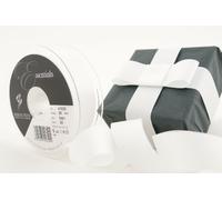 Berisfords 41025 20 m x 25 mm Polyester Grosgrain Ribbon, White