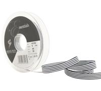 Berisfords 43152 25 m x 9 mm Crisp Stripes Ribbon, Navy