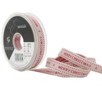 Berisfords 43591-IV-15 15 mm Cottage Christmas Wishes Ribbon, Ivory, White