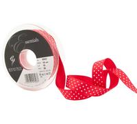Berisfords 5932 20 m x 15 mm Dainty Micro Dot Ribbon, Red