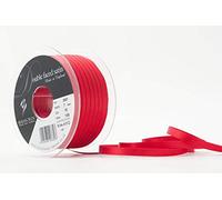 Berisfords 7 mm x 100 m Double Faced Satin Ribbon, Red