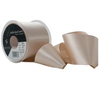 Berisfords 70 mm Double Faced Polyester Satin Ribbon, Cream