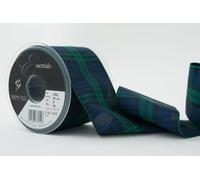 Berisfords 70 mm Polyester Tartan Ribbon, Black Watch
