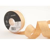 Berisfords 9165 20 m x 25 mm Glitz and Glamour Metallic Lame Ribbon, Dark Gold