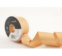 Berisfords 9165 20 m x 40 mm Glitz and Glamour Metallic Lame Ribbon, Dark Gold