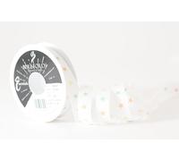 Berisfords Baby Star Patterned Taffeta Ribbon 15mm