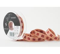 Berisfords Block Dot Ribbon, Creta/Red, 15 mm