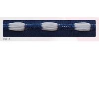 Berisfords Bobble Ribbon, Navy/White, 10mm