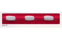 Berisfords Bobble Ribbon, Scarlet/White, 10mm
