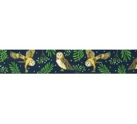Berisfords Christmas Ribbon Night Owl Printed on Satin 25mm x 20m Reel