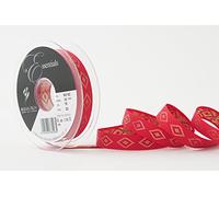 Berisfords Diamond Ribbon, Red, 15 mm
