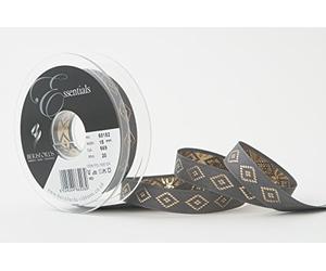 Berisfords Diamond Ribbon, Smoked Grey, 15 mm