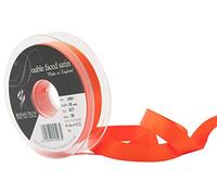 Berisfords Double FACE Poly Satin Ribbon, Flame, 15 mm