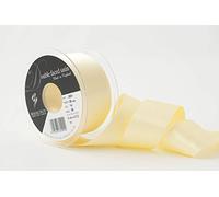 Berisfords Double FACE Poly Satin Ribbon, Pale Lemon, 35 mm