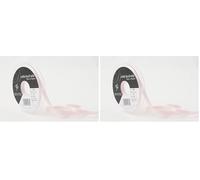 Berisfords Double FACE Poly Satin Ribbon, Pale Pink, 7 mm (Pack of 2)