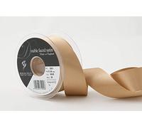 Berisfords Double FACE Poly Satin Ribbon, Straw, 35 mm