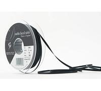Berisfords Double Faced Satin Ribbon, Black, 3 mm Width, 100 metre Length